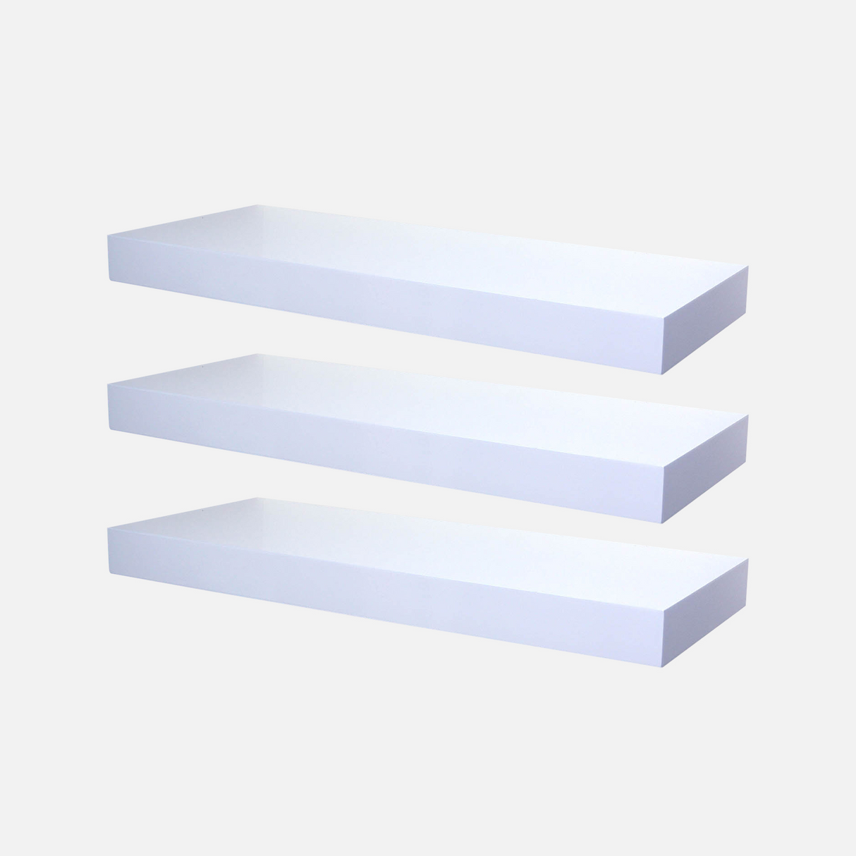 Floating Shelf Gloss White 600x250x50mm (Triple Deal)