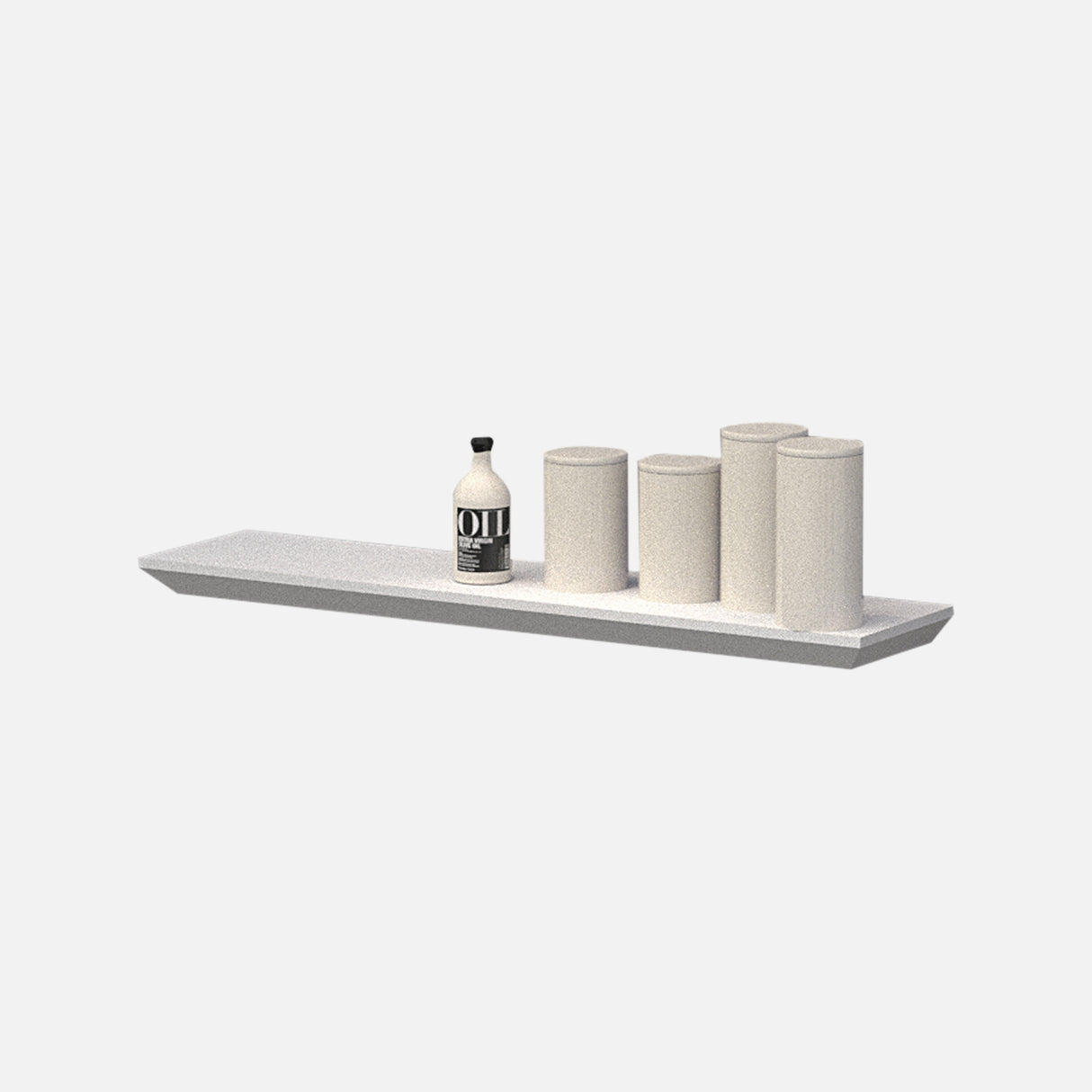 Beveled Edge Floating Shelf Matte White 1000x250x38mm (Double Deal)