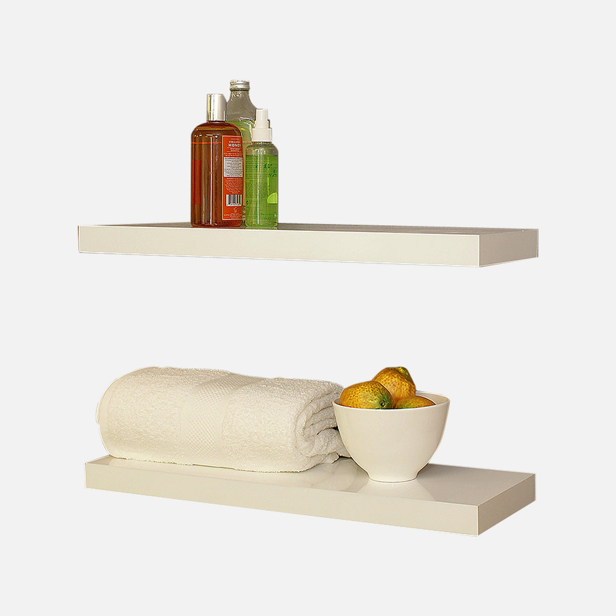 Gloss White Floating Shelves 600x200x38mm (Double Deal)