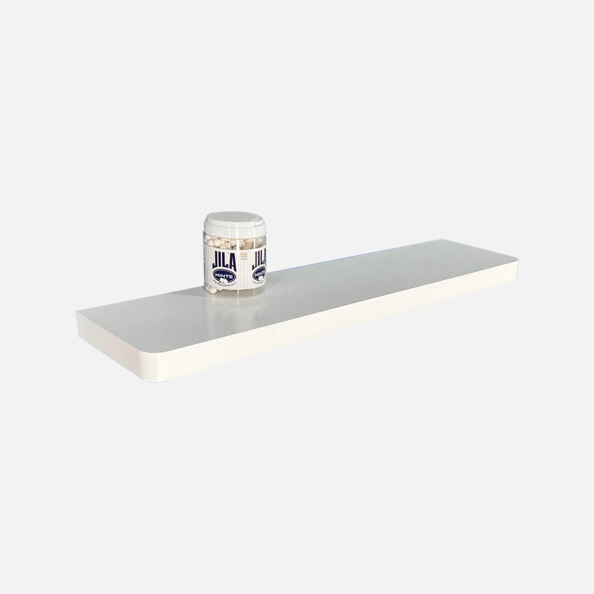 Rounded Corners Floating Shelf Matte White 600x200x38mm