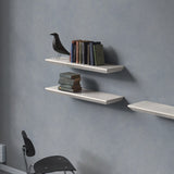 Beveled Edge Floating Shelf Matte White 600x250x38mm (Triple Deal)