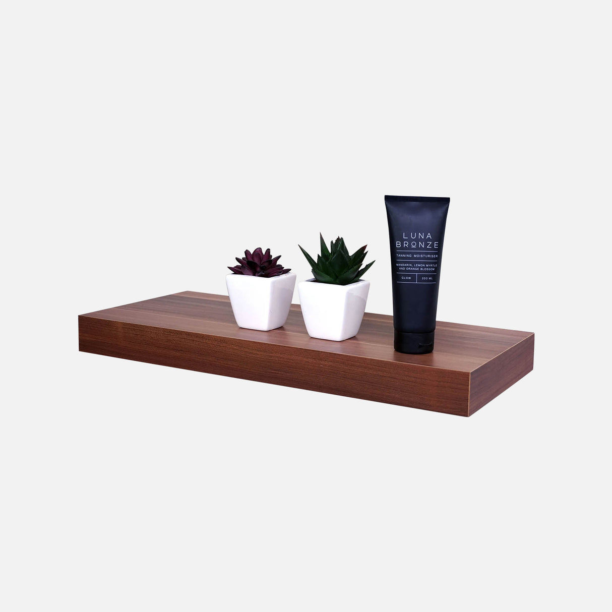 European Made Floating Shelf Walnut 570x250x50mm