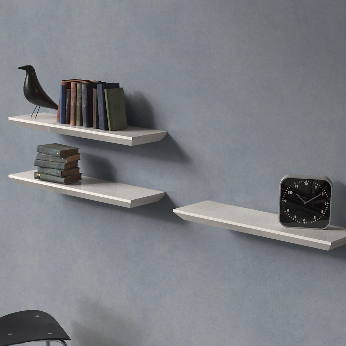 Beveled Edge Floating Shelf Matte White 800x250x38mm