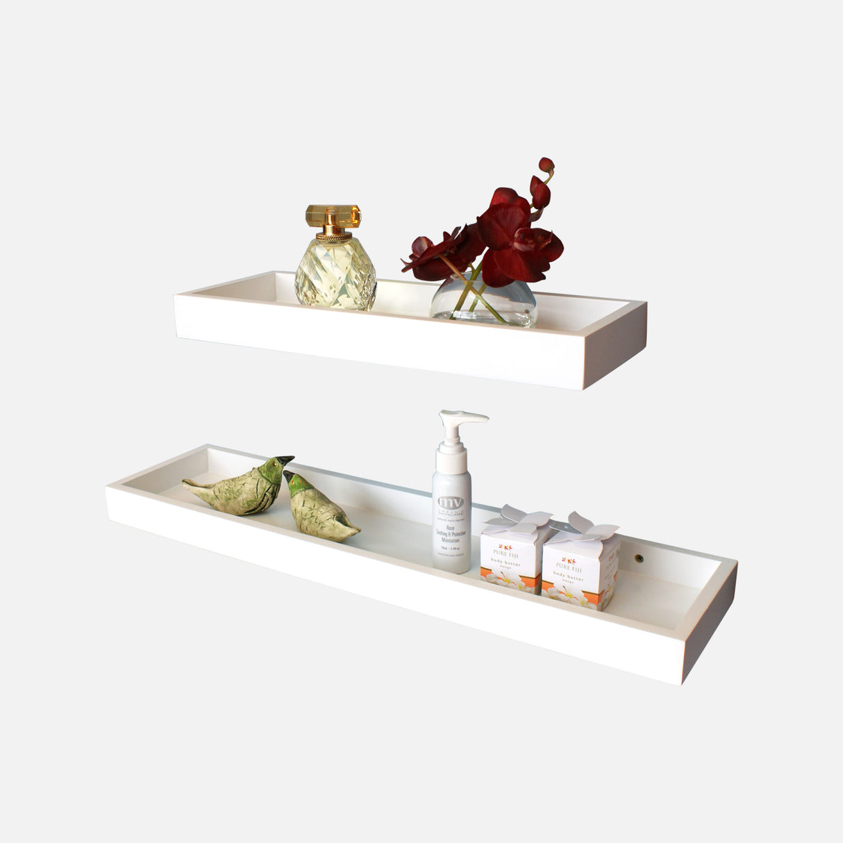 Floating Multi Shelves Matte White (Double Deal)