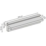 Glass Shelf Slot Bracket 900x10mm