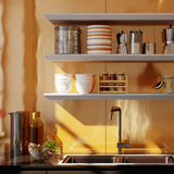 Beveled Edge Floating Shelf Matte White 1200x250x38mm (Triple Deal)