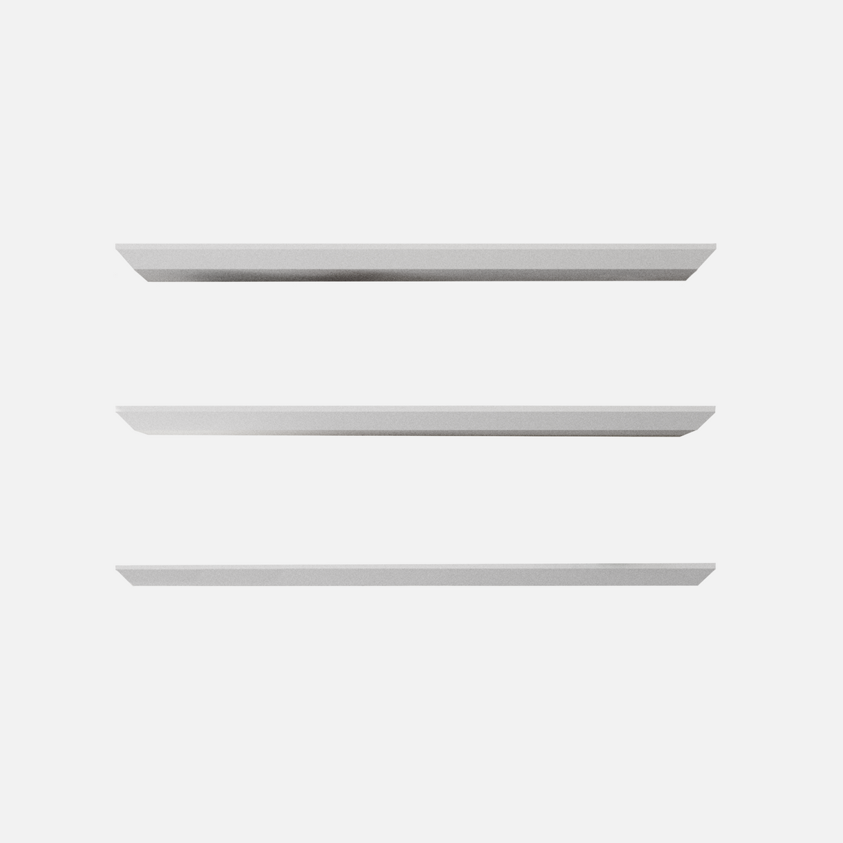 Beveled Edge Floating Shelf Matte White 1200x250x38mm (Triple Deal)