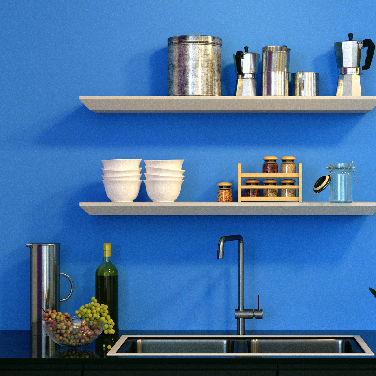 Beveled Edge Floating Shelf Matte White 1000x250x38mm (Double Deal)