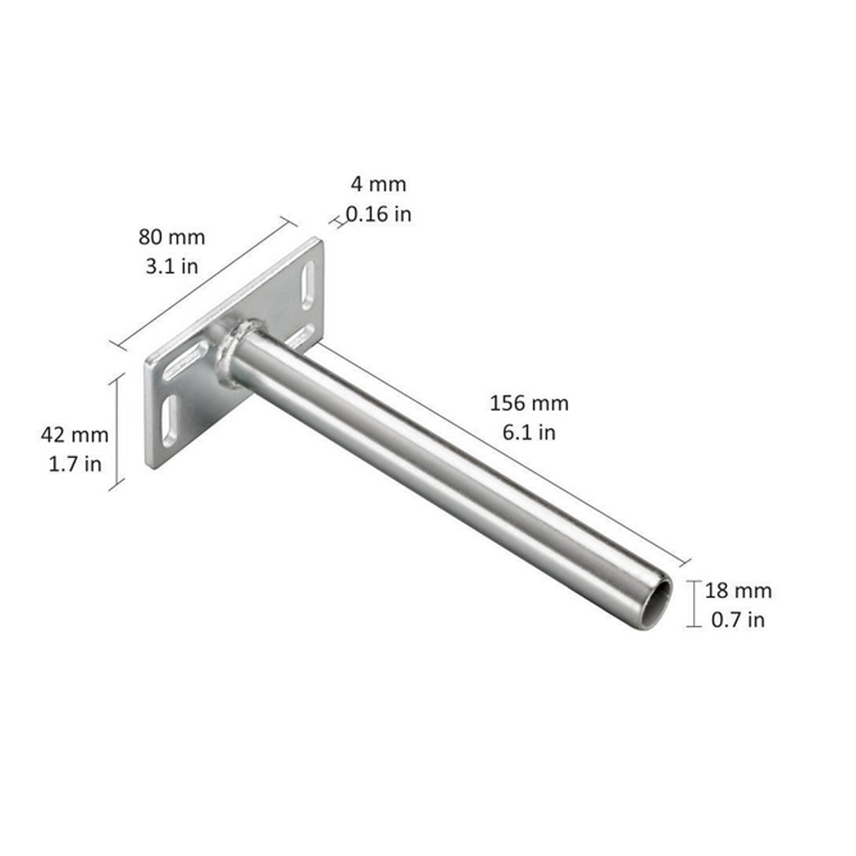 Strong Floating Shelf Bracket Base 80x40mm