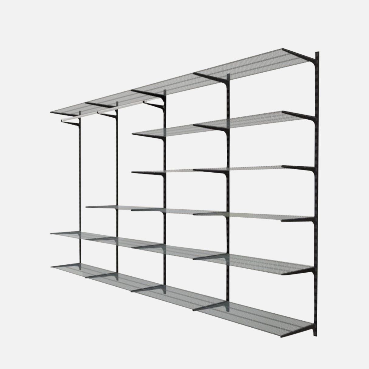 Gridboard Matte Black Wire 19 Shelf Kit 3200x410x2000mm