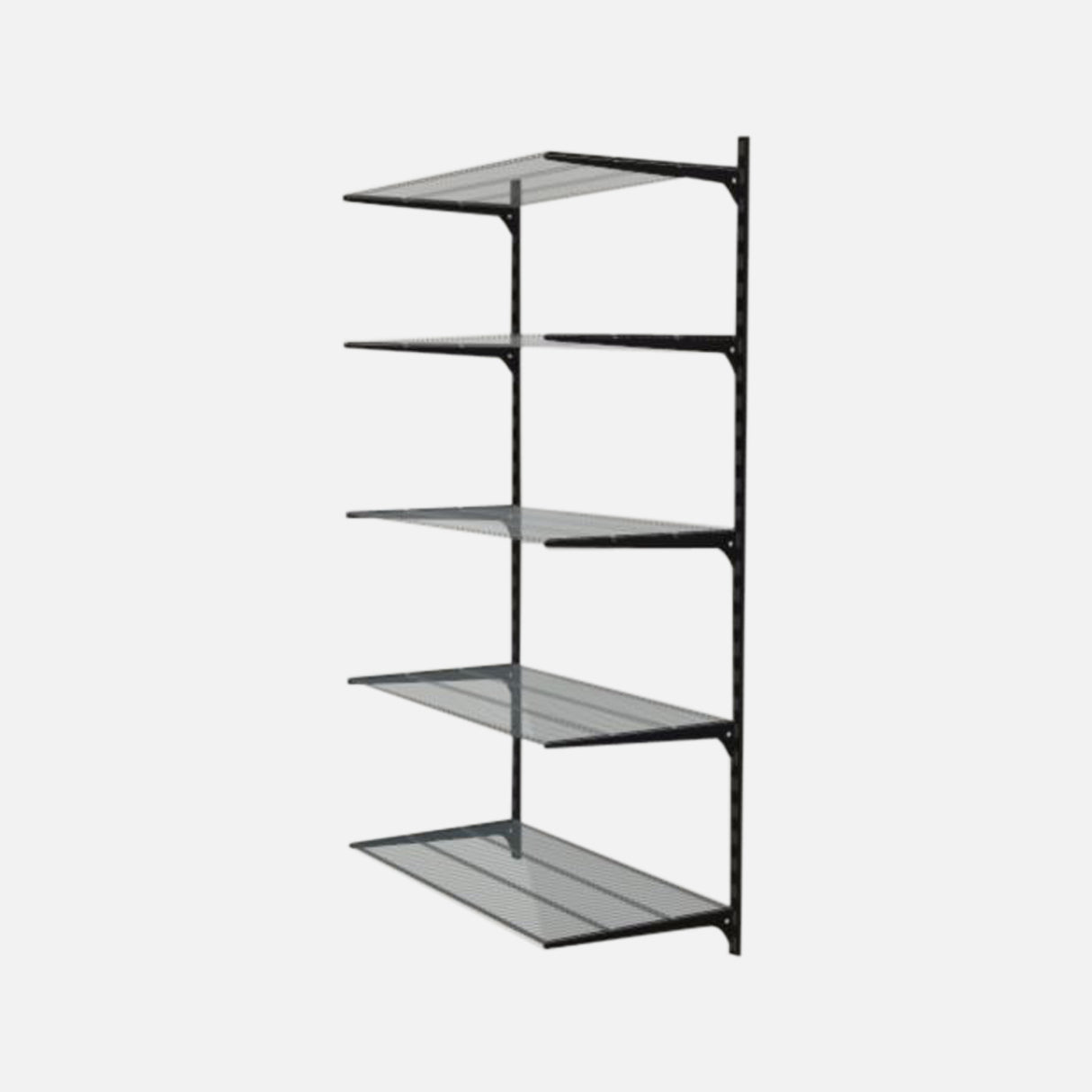 Ventilated 5 Shelf And Brackets Kit Black 1500x42x800mm