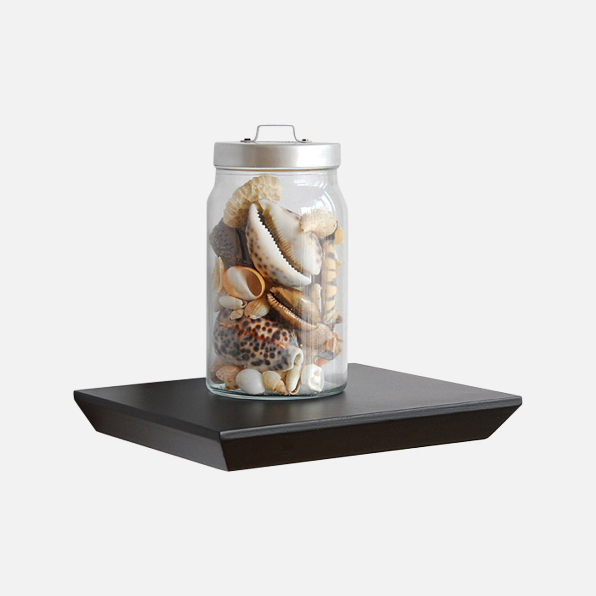 Beveled Edge Floating Shelf Matte Black 250x200x32mm