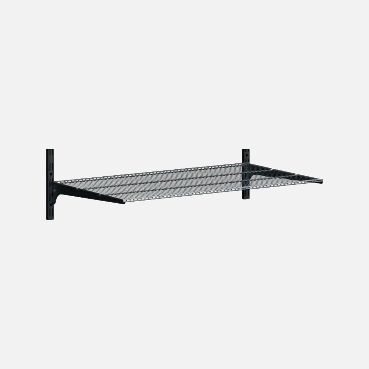 Ventilated Black Shelf And 2 Brackets 50mm Pitch 400mm