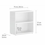 European Made Case Bookcase 1x2 Maxi White