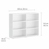 European Made Case Bookcase 2x3 Maxi White