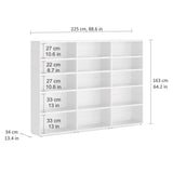 European Made Case Bookcase 3x5 Mixed White