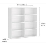 European Made Case Bookcase 2x4 Maxi White