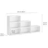 European Made Case Bookcase 3 Step Maxi White