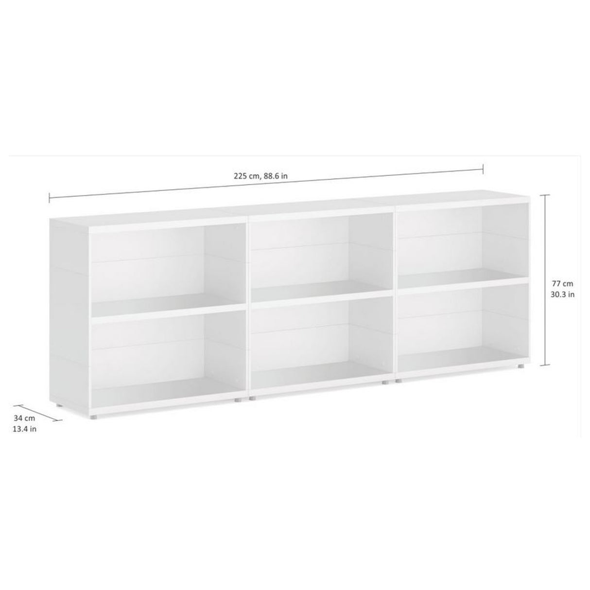 European Made Case Bookcase 3x2 Maxi White
