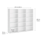 European Made Case Bookcase 3x5 Maxi White