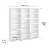 European Made Case Bookcase 3x6 Maxi White