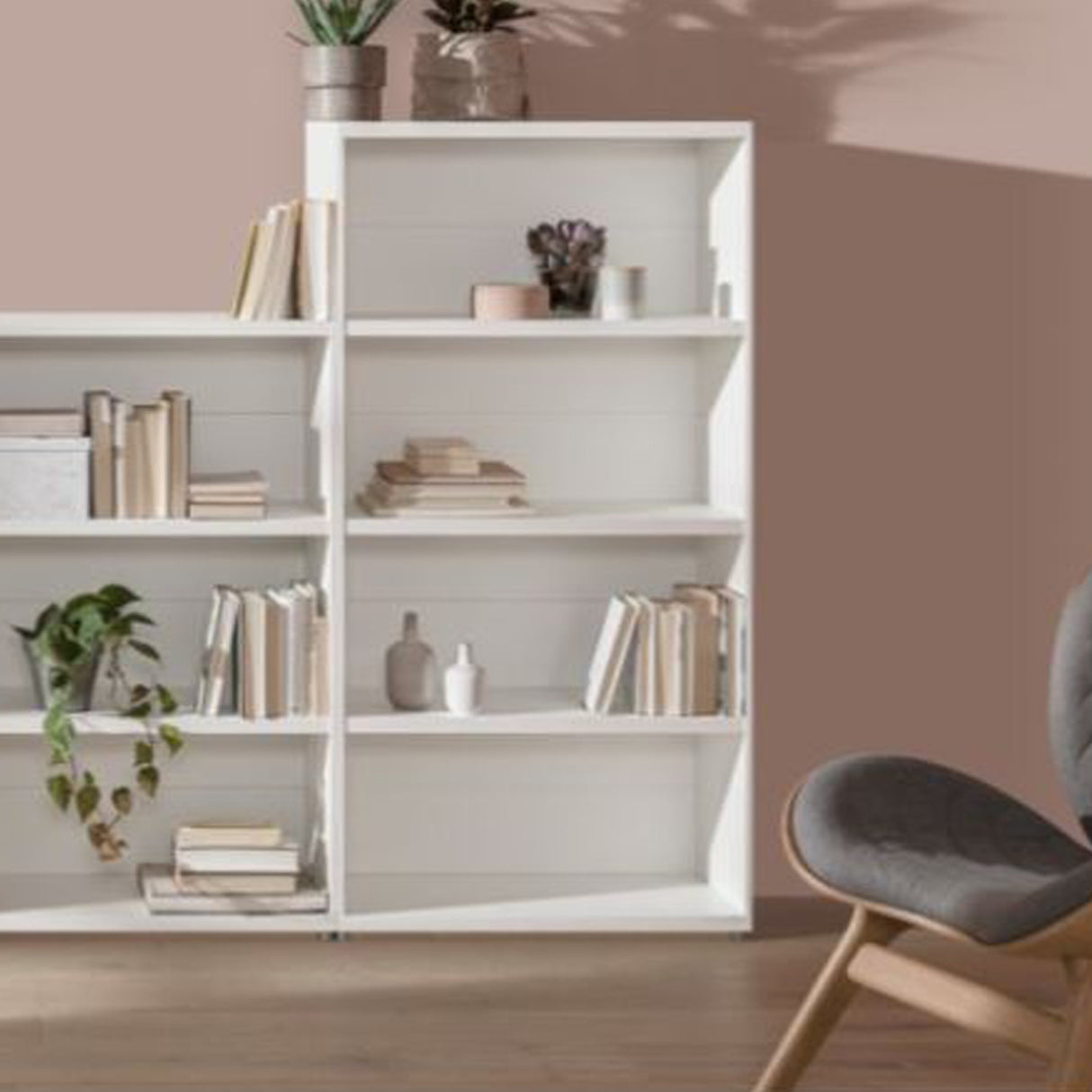 European Made Case Bookcase 4 Step Maxi White