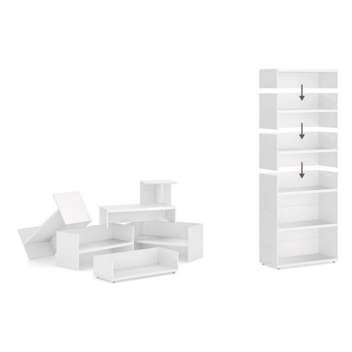 European Made Case Bookcase 4x5 Maxi White