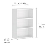 European Made Case Bookcase 1x3 Maxi White