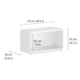 European Made Case Bookcase 1x1 Maxi White