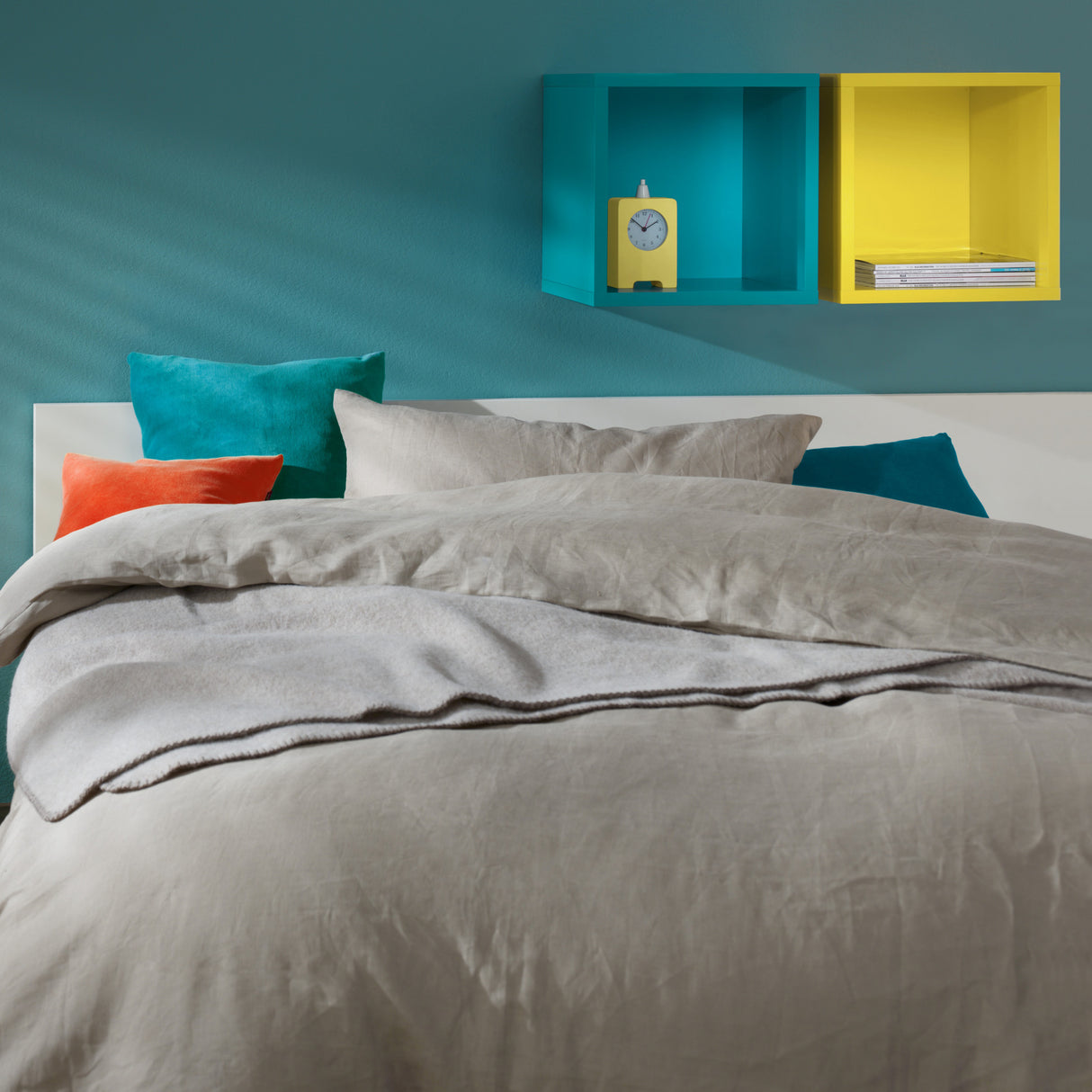 European Made Cube Shelf Turquoise