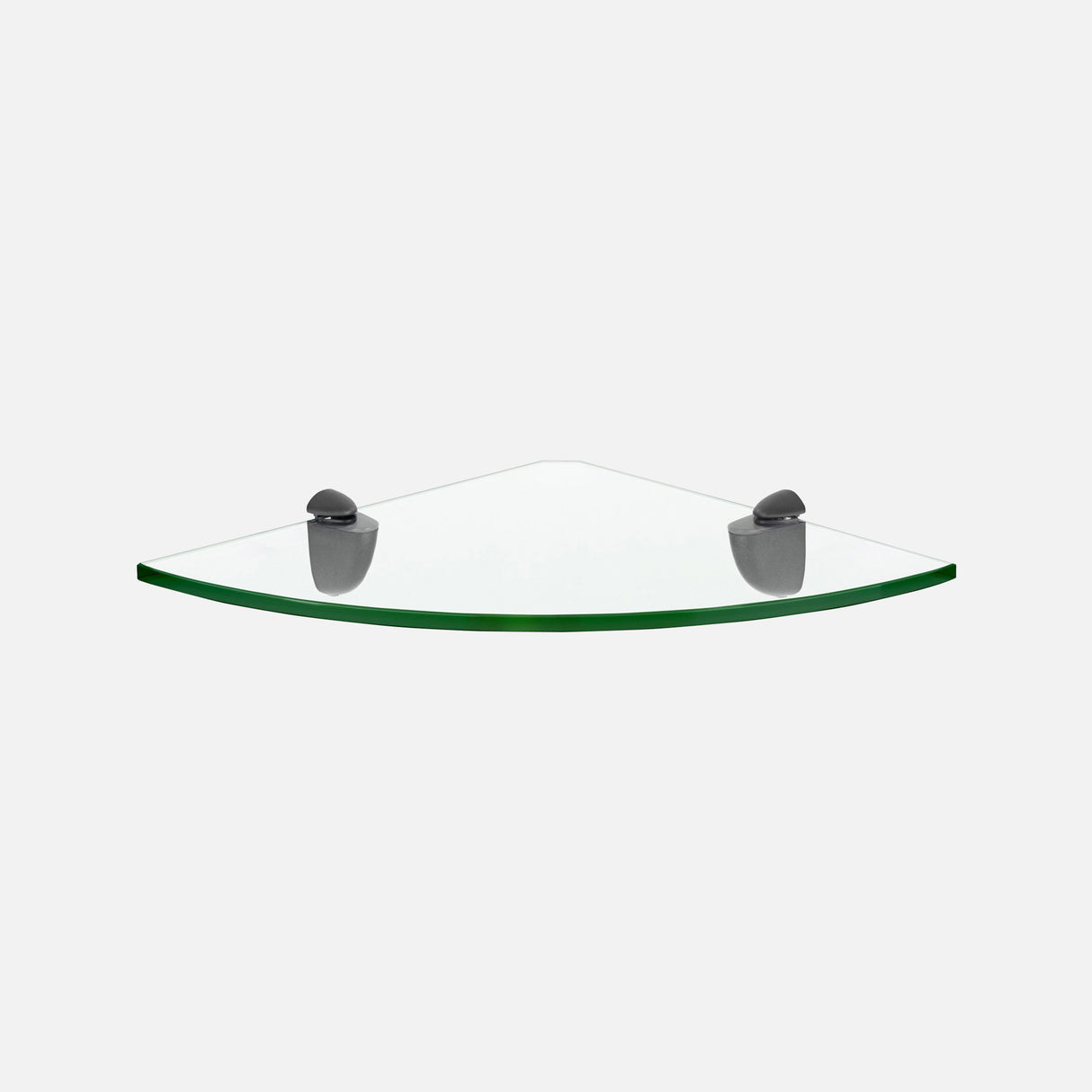 Glass Corner Shelf Kit Jam Clips Anthracite 250x250x8mm