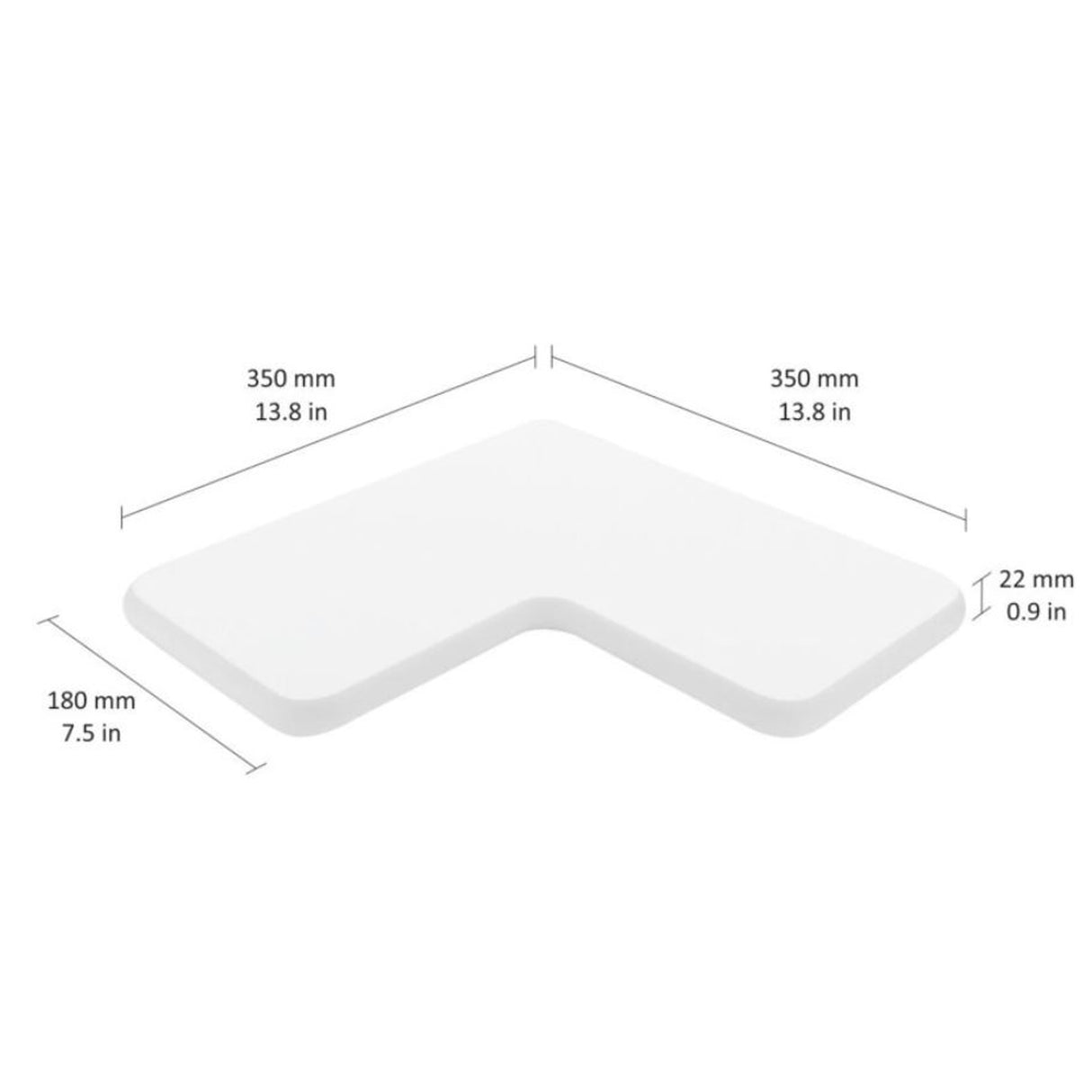 L Corner Shelf White 460x350x22mm