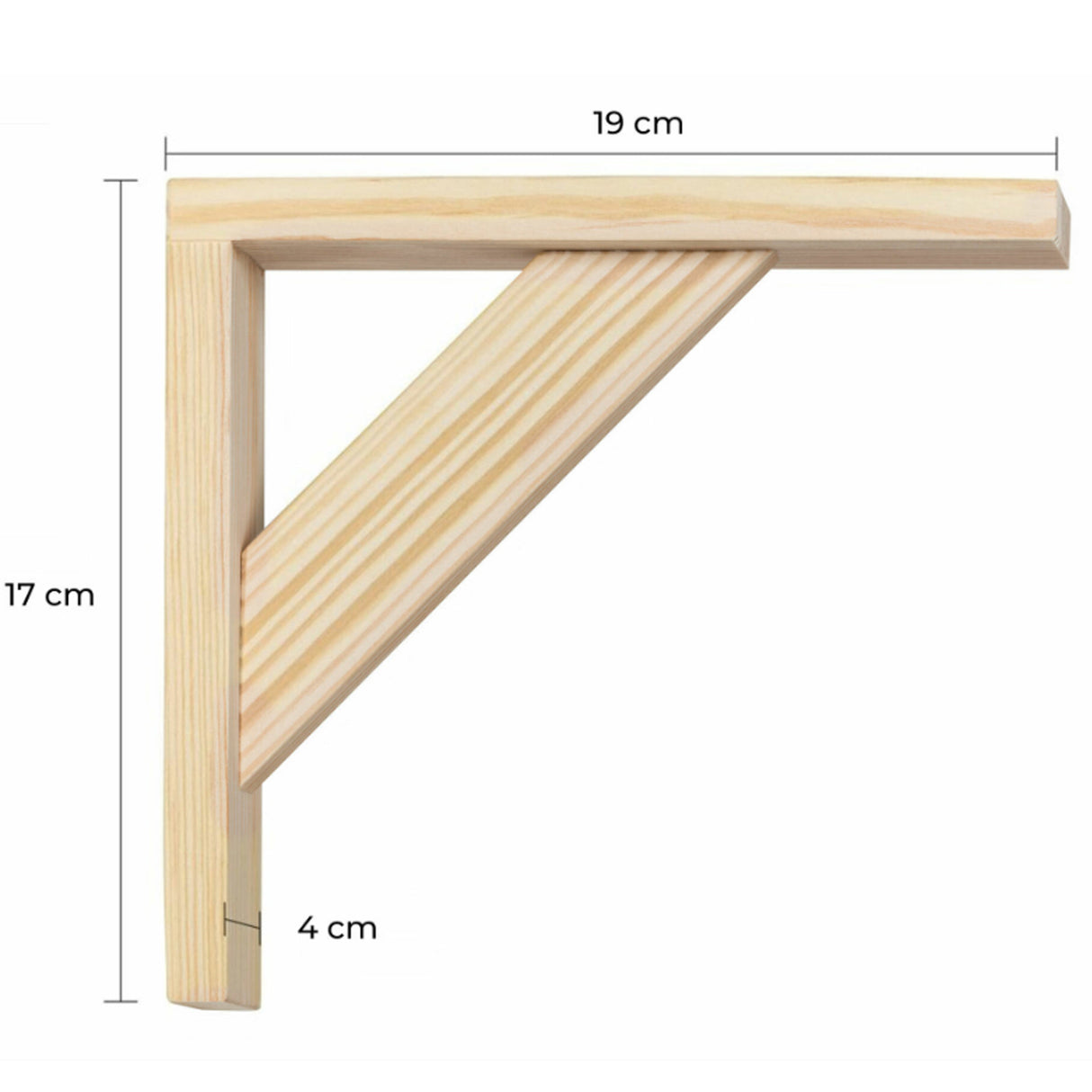 Country Bracket Raw Wood 190x170mm