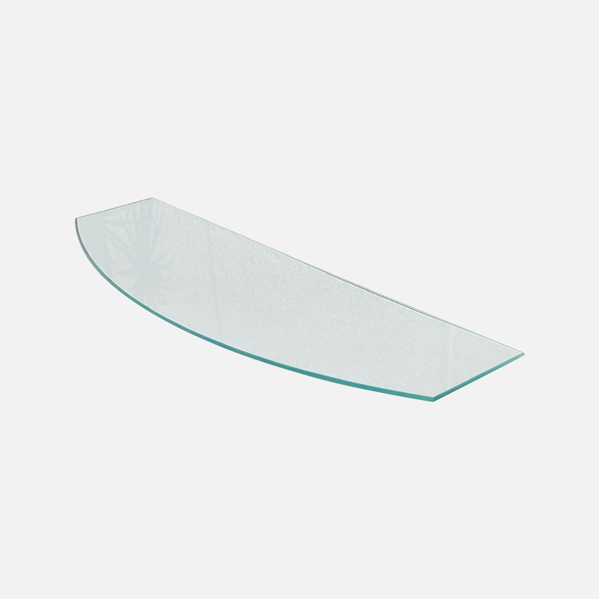 Curved Clear Glass Shelf 800x250x6mm