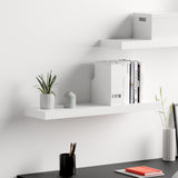 Floating Shelves Gloss White 900x250mm (Double Deal)