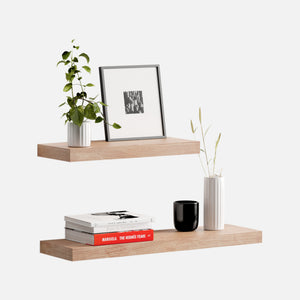 Rustic Ash Floating Shelves