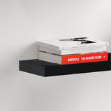 Floating shelf matte black 1500x250x50mm