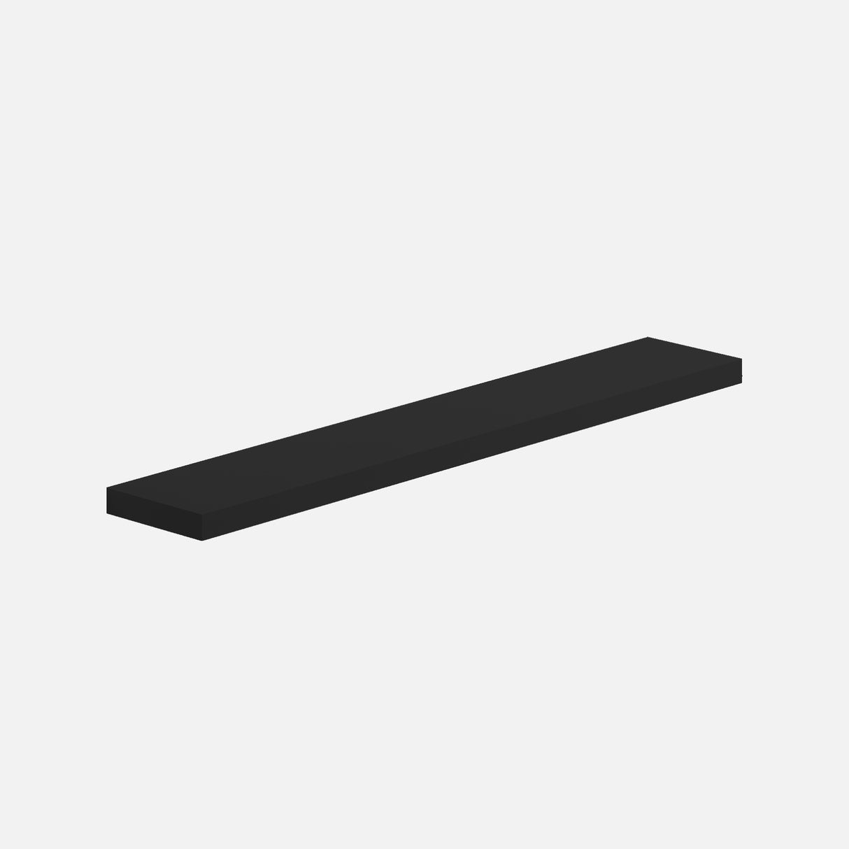 Floating shelf matte black 1500x250x50mm
