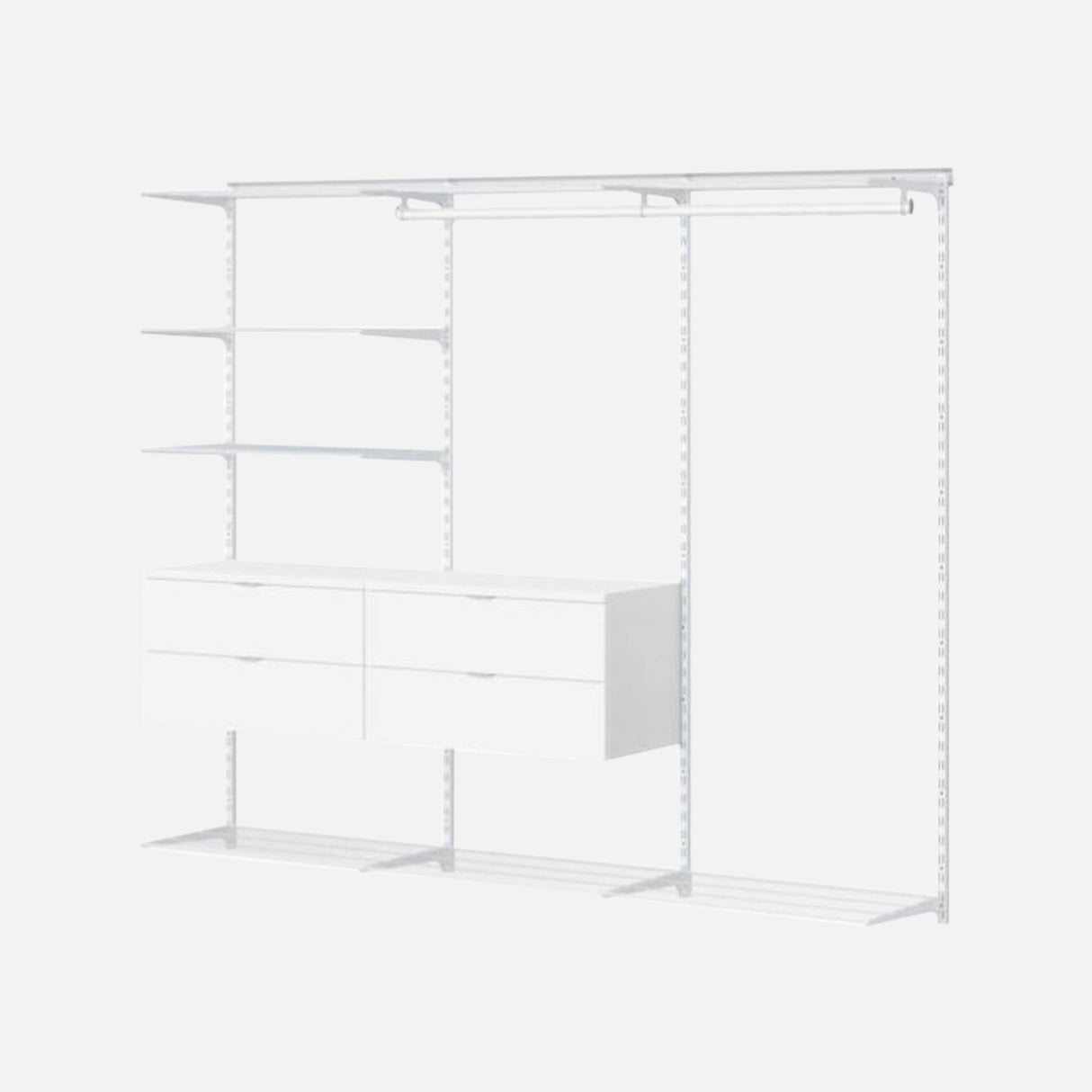 Gridboard Wire 8 Shelf Kit And 2 Drawers 2400x400x2000mm