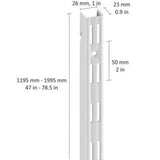 Hang Track 50mm Pitch Wall Upright White 1995mm