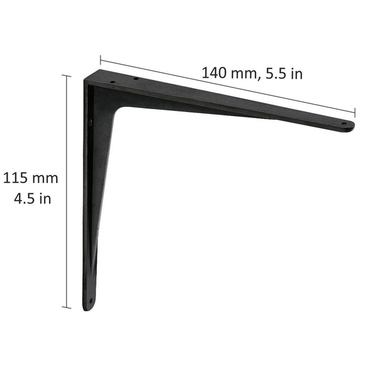 Strong Shelf Bracket Matte Black 140x115mm