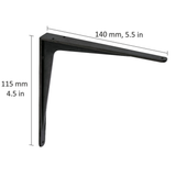 Strong Shelf Bracket Matte Black 140x115mm