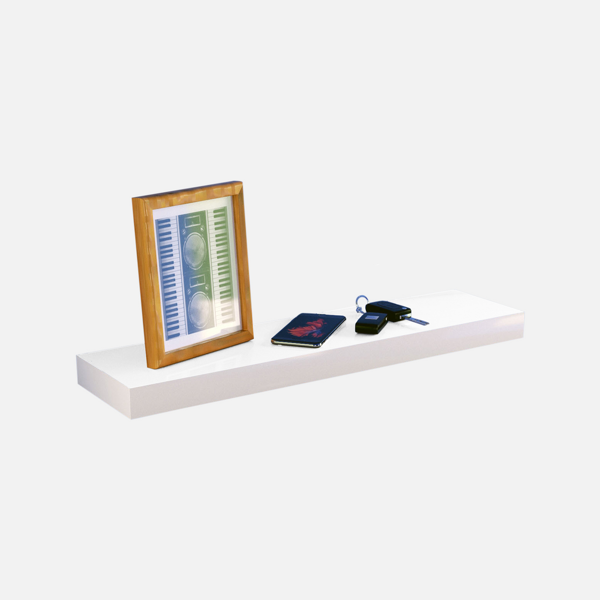 Gloss White Floating Shelf 600x150x38mm