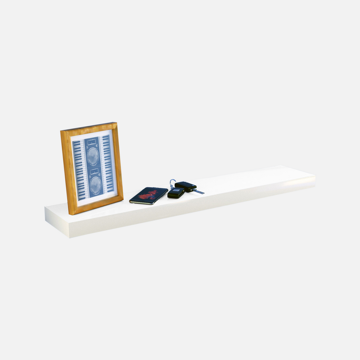 Gloss White Floating Shelf 800x150x38mm