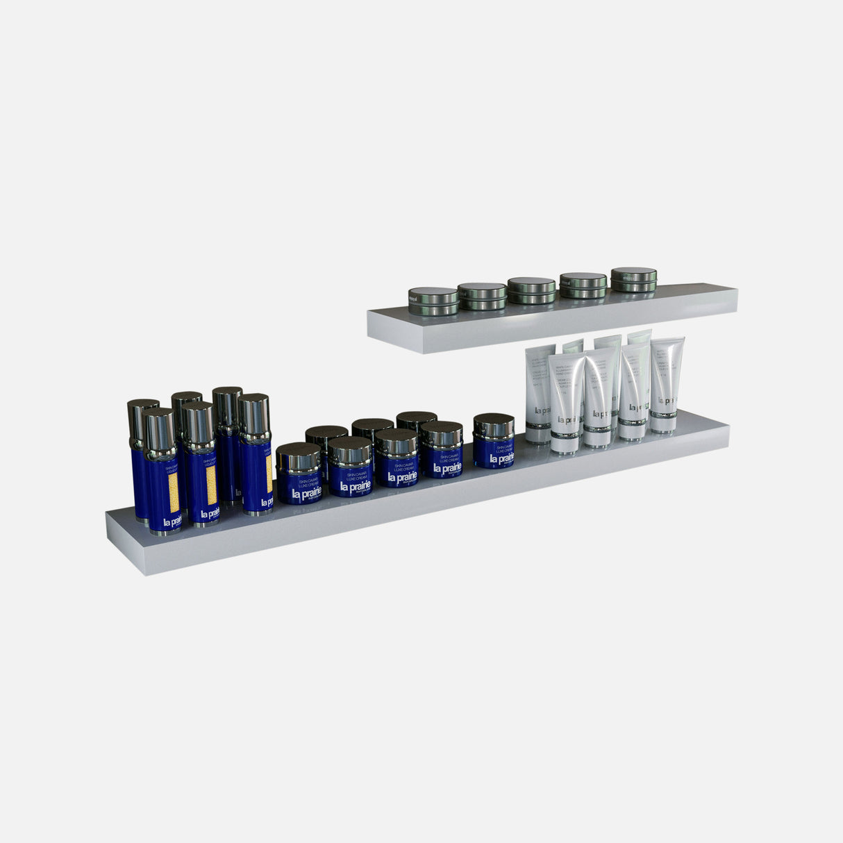 Gloss White Floating Shelves Mix 1000, 600x150x38mm (Double Deal)