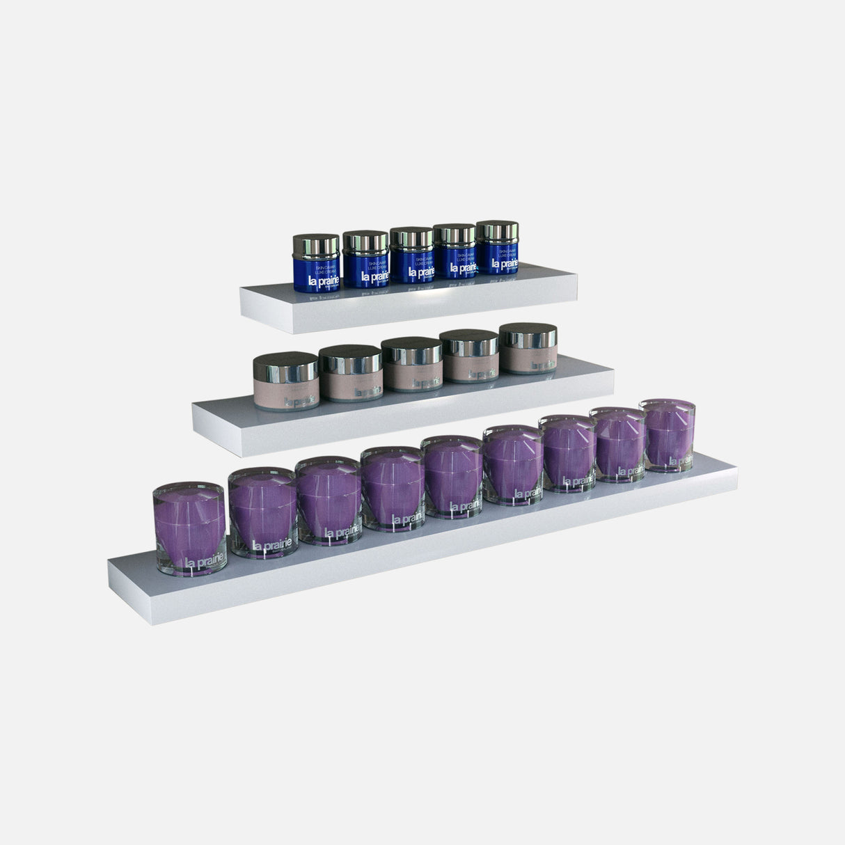 Gloss White Floating Shelves Mix 1000, 600, 450x150mm (Triple Deal)