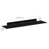 Katana Steel Floating Shelf Matte Black 800x200mm