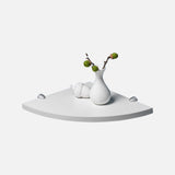 European Made Corner Shelf Kit White Jam Clip Stainless 300x300x19mm