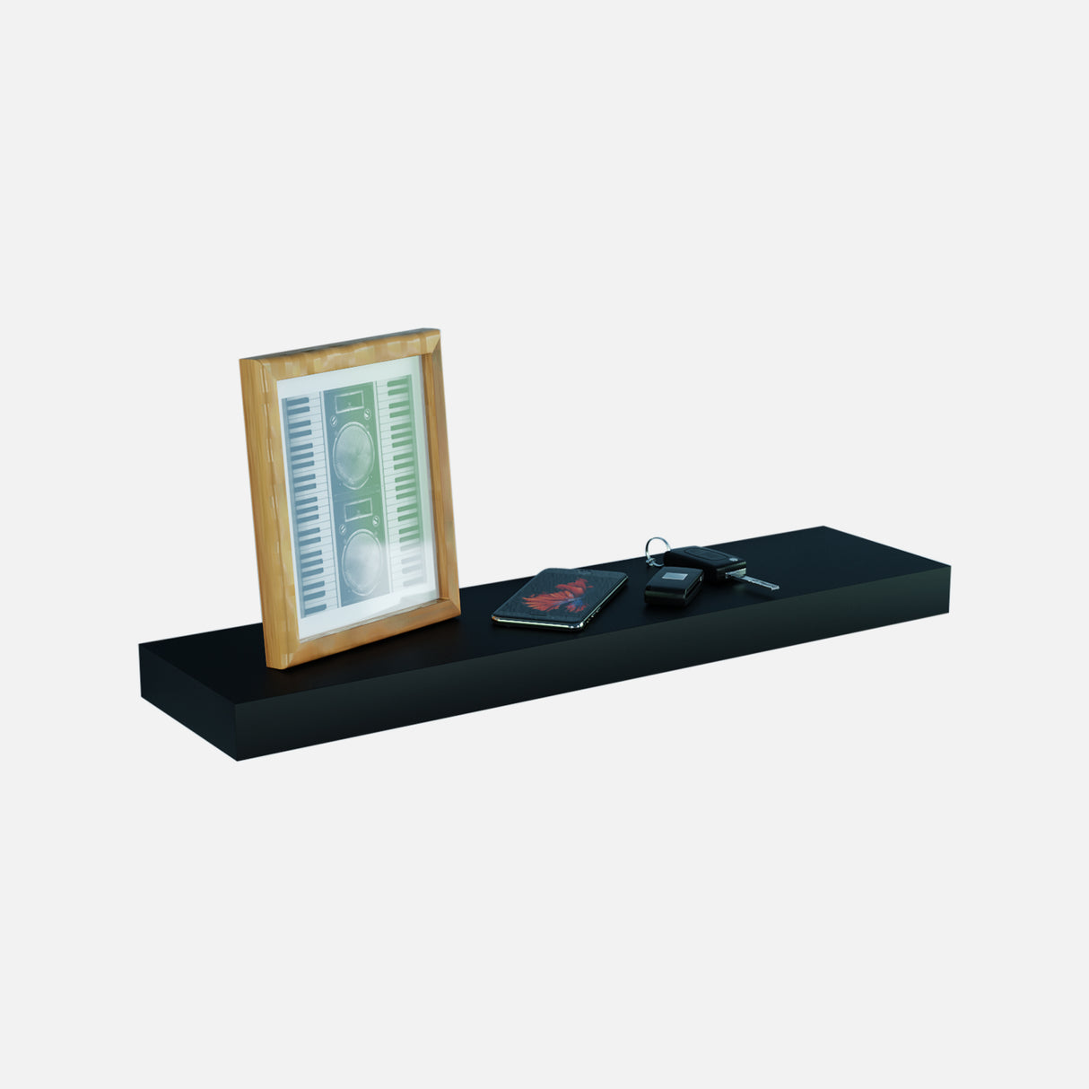 Matte Black Floating Shelf 450x150x38mm