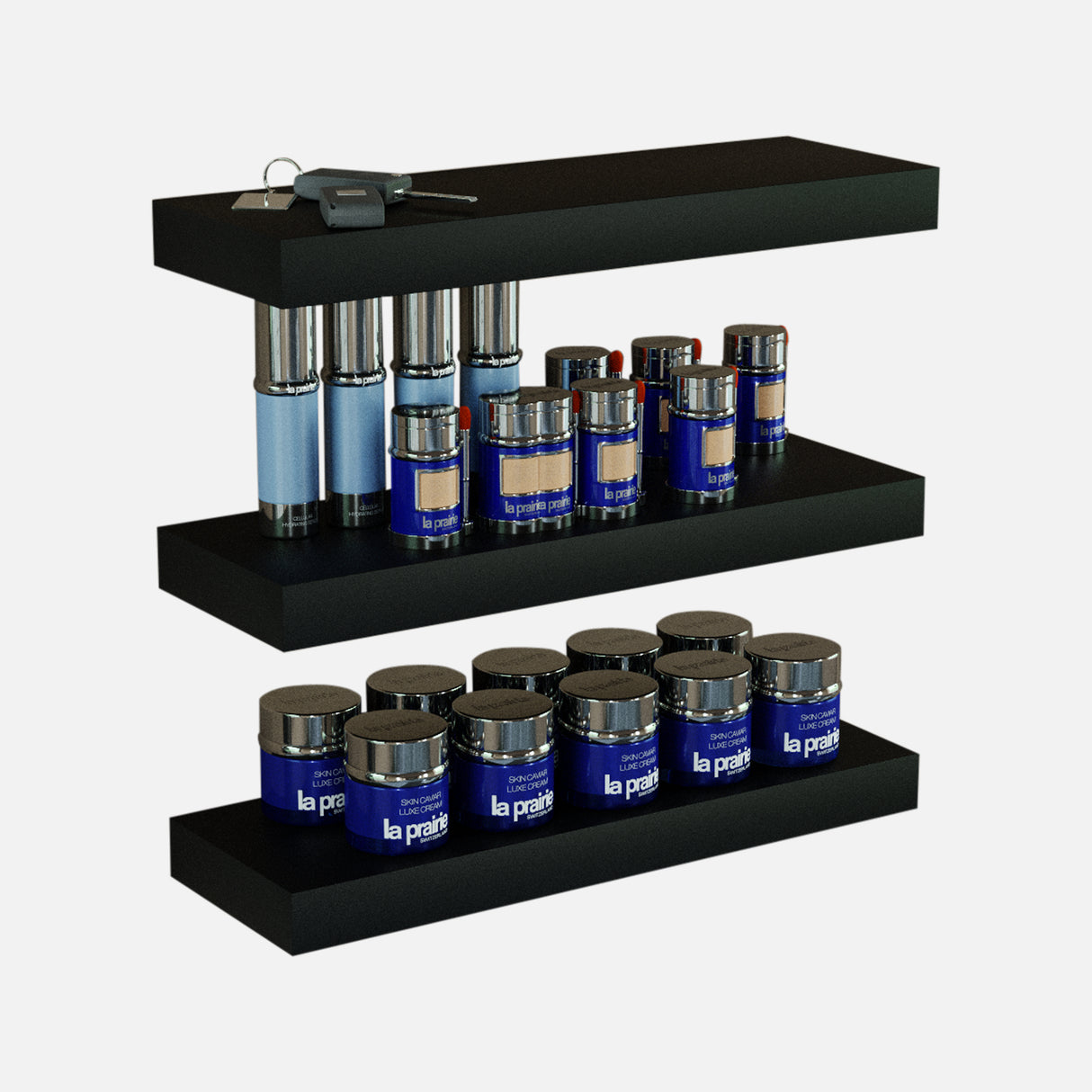 Matte Black Floating Shelf 450x150x38mm (Triple Deal)